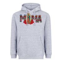Heather Grey Mama Our Lady Heavyweight Hoodie - CowhideDigitalArt