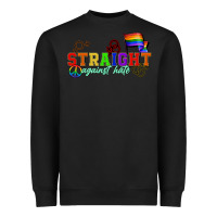 Black Straight agains hate Heavyweight Sweatshirt - CowGirlArtShop