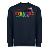 Navy Straight agains hate Heavyweight Sweatshirt - CowGirlArtShop