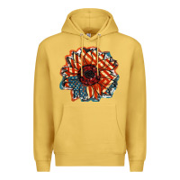Antique Gold American Flag sunflower 4th of july Premium Hoodie - FaDigitalArtStudio