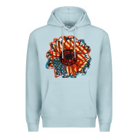 Blue Mist American Flag sunflower 4th of july Premium Hoodie - FaDigitalArtStudio