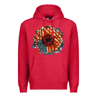 Cardinal American Flag sunflower 4th of july Premium Hoodie - FaDigitalArtStudio