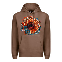 Chestnut American Flag sunflower 4th of july Premium Hoodie - FaDigitalArtStudio