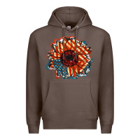 Coffee American Flag sunflower 4th of july Premium Hoodie - FaDigitalArtStudio