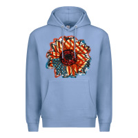 Colony Blue American Flag sunflower 4th of july Premium Hoodie - FaDigitalArtStudio