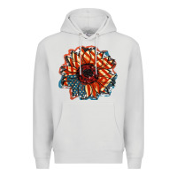 Dove Grey American Flag sunflower 4th of july Premium Hoodie - FaDigitalArtStudio