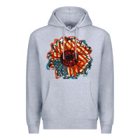 Heather Grey American Flag sunflower 4th of july Premium Hoodie - FaDigitalArtStudio
