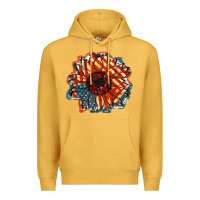 Mustard American Flag sunflower 4th of july Premium Hoodie - FaDigitalArtStudio