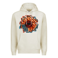 Oatmeal Heather American Flag sunflower 4th of july Premium Hoodie - FaDigitalArtStudio