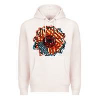 Pale Pink American Flag sunflower 4th of july Premium Hoodie - FaDigitalArtStudio