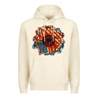 Sandshell American Flag sunflower 4th of july Premium Hoodie - FaDigitalArtStudio