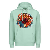 Seafoam American Flag sunflower 4th of july Premium Hoodie - FaDigitalArtStudio