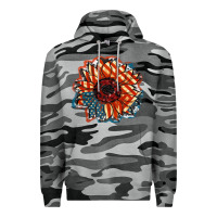 Slate Camo American Flag sunflower 4th of july Premium Hoodie - FaDigitalArtStudio