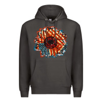 American Flag Sunflower 4th Of July Premium Hoodie | Teevron