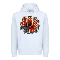 White American Flag sunflower 4th of july Premium Hoodie - FaDigitalArtStudio