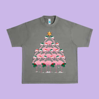 Christmas Tree Flamingo Urban Heavy Tee Designed By Bettercallsaul