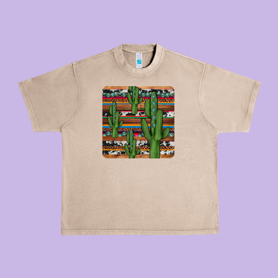 Cactus Gemstone Coaster Urban Heavy Tee Designed By Jahusdesignshop
