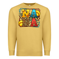 Antique Gold Softball nana leopard frame Premium Sweatshirt - LillyAllenDesigns