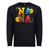 Black Softball nana leopard frame Premium Sweatshirt - LillyAllenDesigns