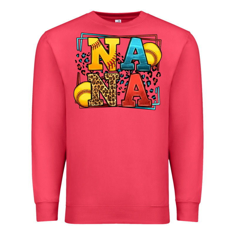 Softball Nana Leopard Frame Premium Sweatshirt by LillyAllenDesigns | Teevron