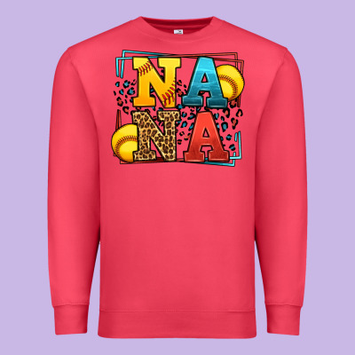 Softball Nana Leopard Frame Premium Sweatshirt Designed By Lillyallendesigns