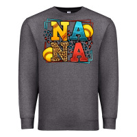 Charcoal Heather Softball nana leopard frame Premium Sweatshirt - LillyAllenDesigns