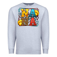 Heather Grey Softball nana leopard frame Premium Sweatshirt - LillyAllenDesigns