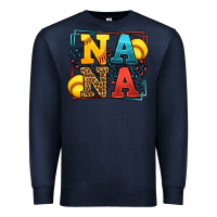 Navy Softball nana leopard frame Premium Sweatshirt - LillyAllenDesigns