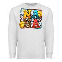 Oatmeal Heather Softball nana leopard frame Premium Sweatshirt - LillyAllenDesigns