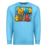Ocean Blue Softball nana leopard frame Premium Sweatshirt - LillyAllenDesigns