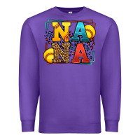 Purple Softball nana leopard frame Premium Sweatshirt - LillyAllenDesigns