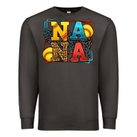 Smoke Softball nana leopard frame Premium Sweatshirt - LillyAllenDesigns