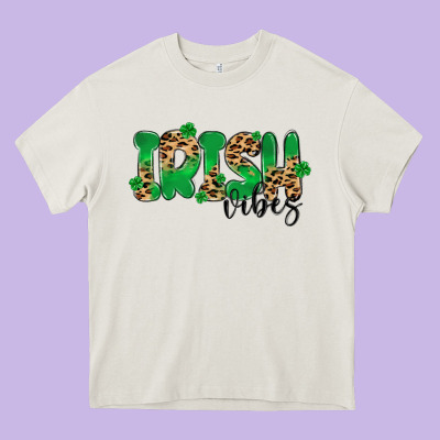 ırısh Vibes Heavy Core Tee Designed By Maliassmallbusiness