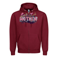 Burgundy Most loved mother Mother's Day Zipper Hoodie - FaDigitalArtStudio