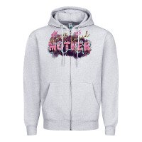 Heather Grey Most loved mother Mother's Day Zipper Hoodie - FaDigitalArtStudio