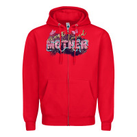 Red Most loved mother Mother's Day Zipper Hoodie - FaDigitalArtStudio