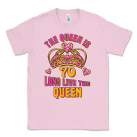 Bubblegum Pink the queen is 70 long live the queen Classic Tee - Jasminsmagicworld