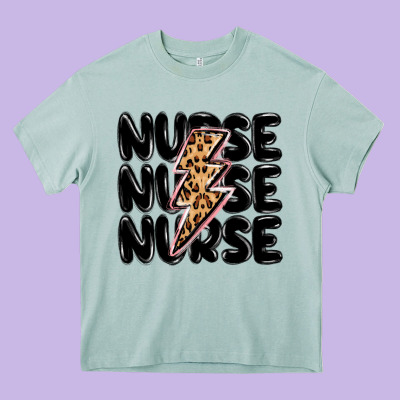 Nurse Lightning Bolt Heavy Core Tee Designed By Maliassmallbusiness