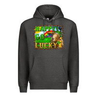 Charcoal Heather happy go lucky goat Premium Hoodie - RanaPortraitStore