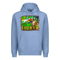 Colony Blue happy go lucky goat Premium Hoodie - RanaPortraitStore
