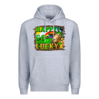 Heather Grey happy go lucky goat Premium Hoodie - RanaPortraitStore
