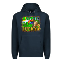 Navy happy go lucky goat Premium Hoodie - RanaPortraitStore