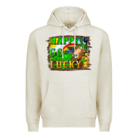 Oatmeal Heather happy go lucky goat Premium Hoodie - RanaPortraitStore