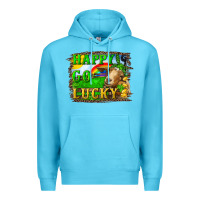 Ocean Blue happy go lucky goat Premium Hoodie - RanaPortraitStore