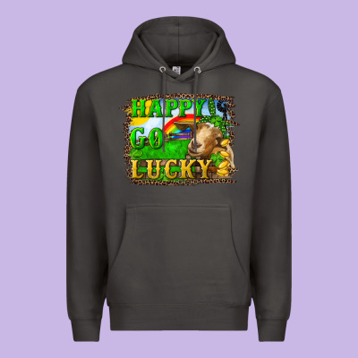 Happy Go Lucky Goat Premium Hoodie Designed By Ranaportraitstore