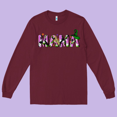 Halloween Spooky Mama Long Sleeve Tee Designed By Nancycooperartshop