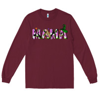 Burgundy Halloween spooky Mama Long Sleeve Tee - NancyCooperArtShop