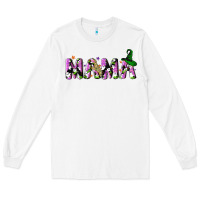White Halloween spooky Mama Long Sleeve Tee - NancyCooperArtShop