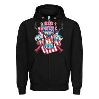 Black Red white and pew pew pew Zipper Hoodie - FaDigitalArtStudio