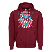 Burgundy Red white and pew pew pew Zipper Hoodie - FaDigitalArtStudio